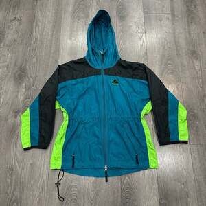 Vintage Nike ACG Full-Zip Windbreaker Jacket Teal Black Green Women's Size S